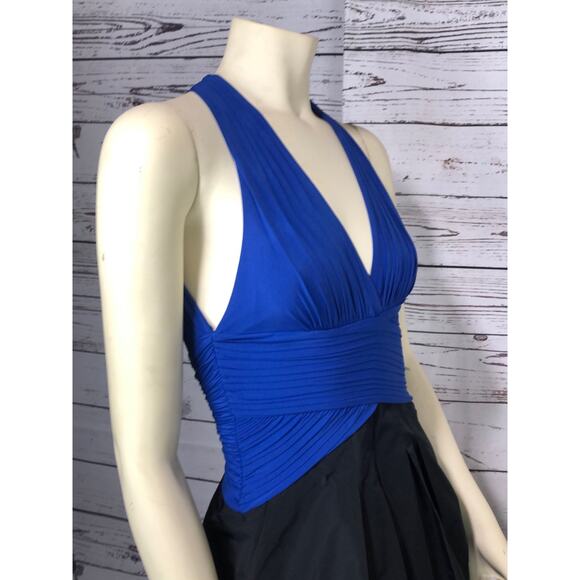 BCBGMaxAzria Blue Sapphire Knit Dress with Taffeta Bubble Skirt size XS - Picture 5 of 12
